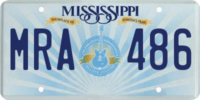 MS license plate MRA486