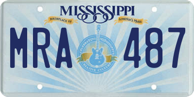 MS license plate MRA487