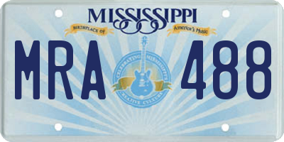 MS license plate MRA488