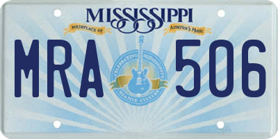MS license plate MRA506