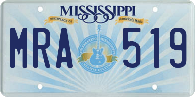 MS license plate MRA519