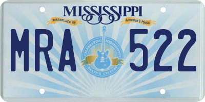 MS license plate MRA522