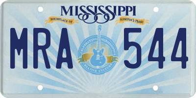 MS license plate MRA544