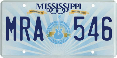 MS license plate MRA546