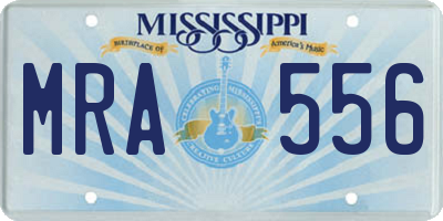 MS license plate MRA556