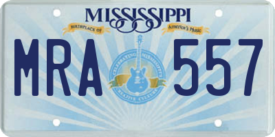 MS license plate MRA557