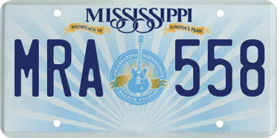 MS license plate MRA558