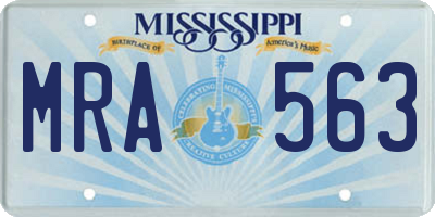 MS license plate MRA563