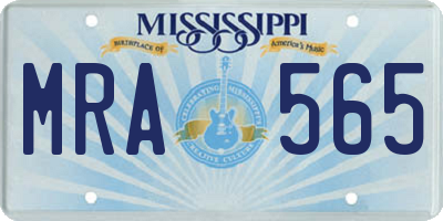 MS license plate MRA565