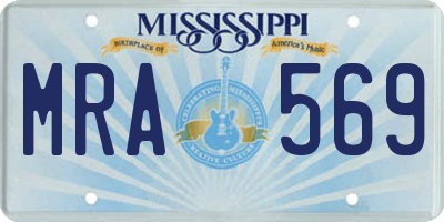 MS license plate MRA569