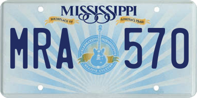 MS license plate MRA570