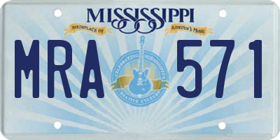 MS license plate MRA571