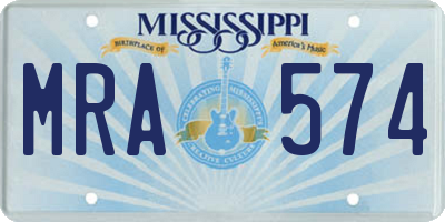 MS license plate MRA574