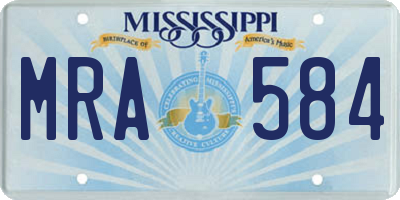MS license plate MRA584