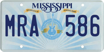 MS license plate MRA586