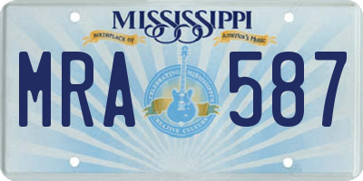 MS license plate MRA587