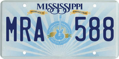 MS license plate MRA588