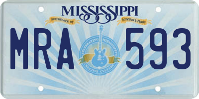 MS license plate MRA593