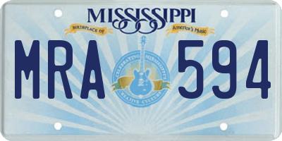 MS license plate MRA594