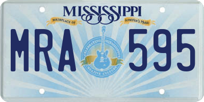 MS license plate MRA595