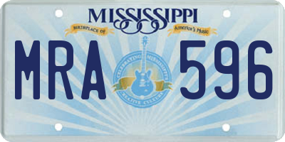 MS license plate MRA596
