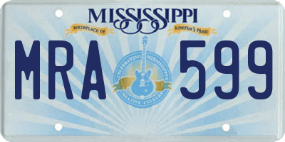 MS license plate MRA599