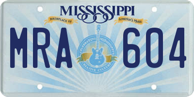 MS license plate MRA604