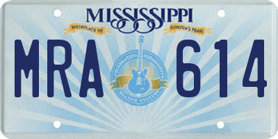 MS license plate MRA614