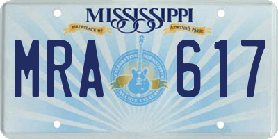 MS license plate MRA617