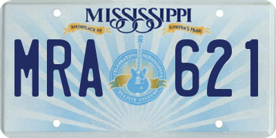 MS license plate MRA621