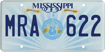 MS license plate MRA622