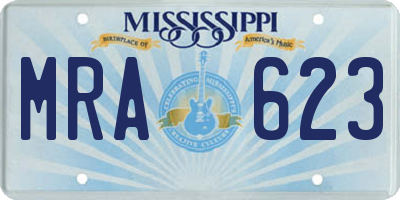 MS license plate MRA623