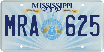 MS license plate MRA625