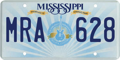 MS license plate MRA628