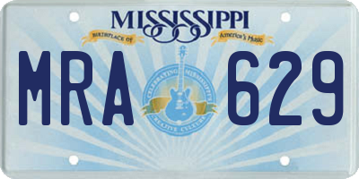 MS license plate MRA629
