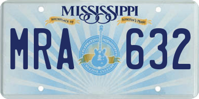 MS license plate MRA632