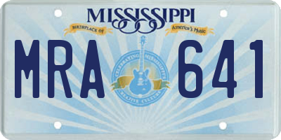 MS license plate MRA641