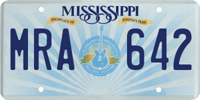 MS license plate MRA642