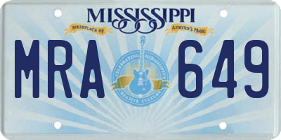 MS license plate MRA649