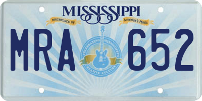 MS license plate MRA652