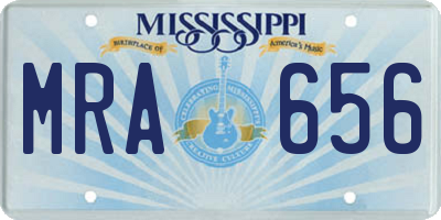 MS license plate MRA656
