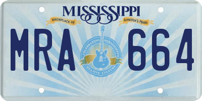 MS license plate MRA664