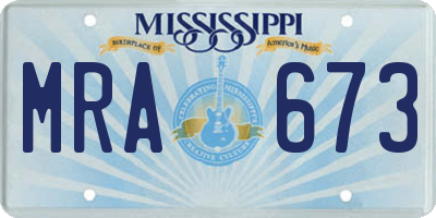 MS license plate MRA673