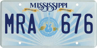 MS license plate MRA676