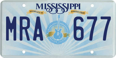 MS license plate MRA677
