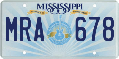 MS license plate MRA678