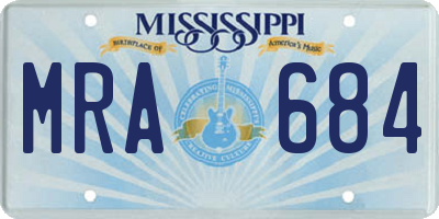 MS license plate MRA684