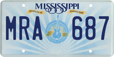 MS license plate MRA687