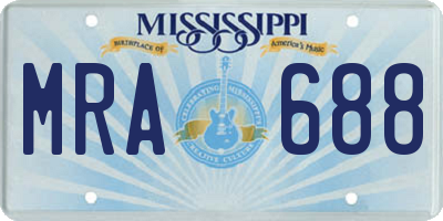MS license plate MRA688