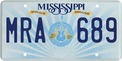 MS license plate MRA689